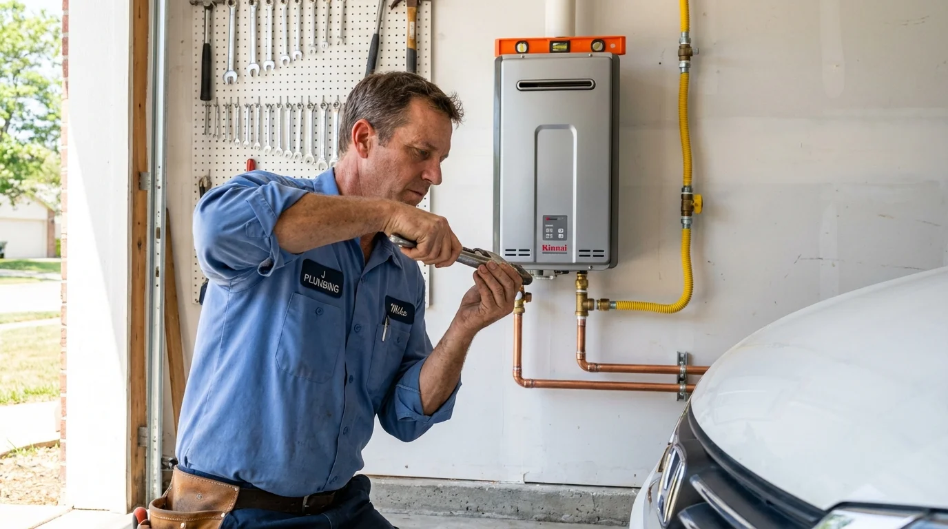 Tankless water heater installation by a Johns Plumbing LLC plumber in Cedaredge